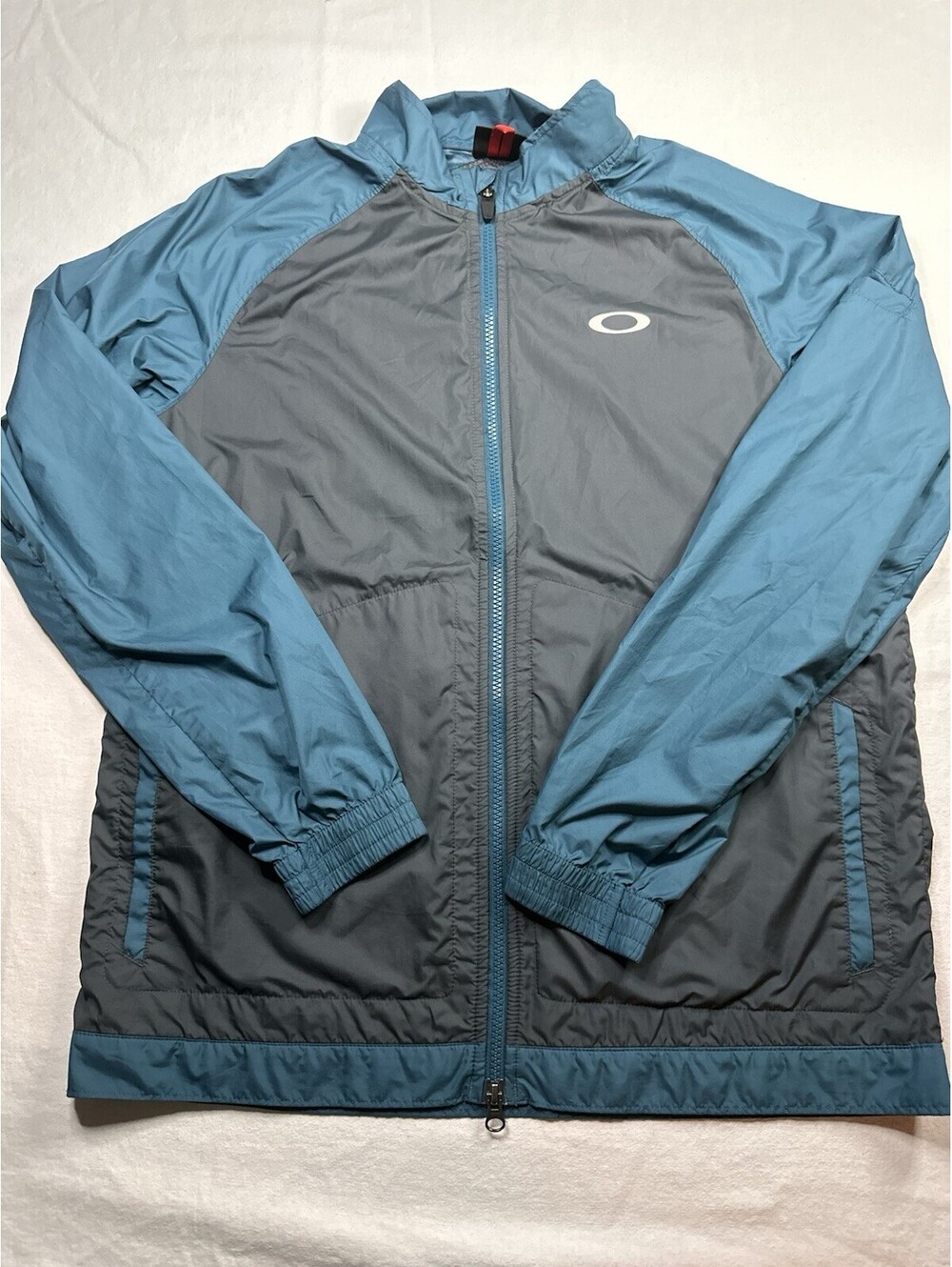 OAKLEY Size Medium Mens Windbreaker Full Zip Blue
